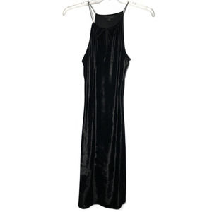 Express Black Velvet Keyhole Sleek Slip Style Dress Size 9/10 Medium